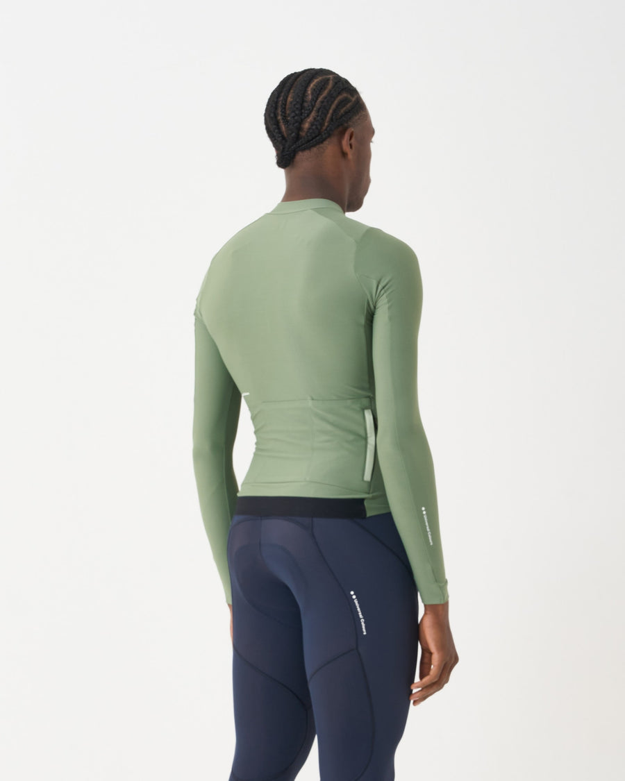 Universal Colours Mens Mono Long Sleeve Jersey Radtrikot langarm Verdant Ash
