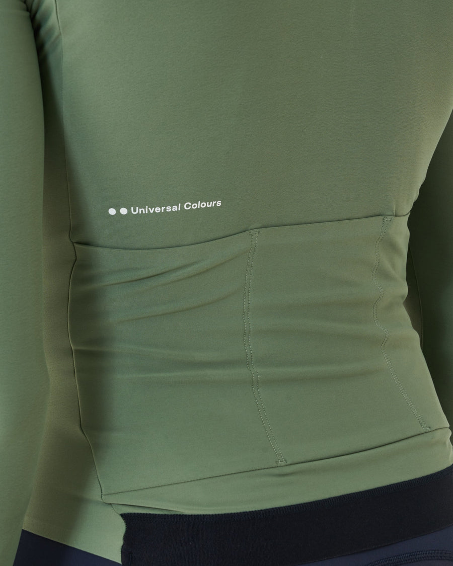 Universal Colours Mens Mono Long Sleeve Jersey Radtrikot langarm Verdant Ash