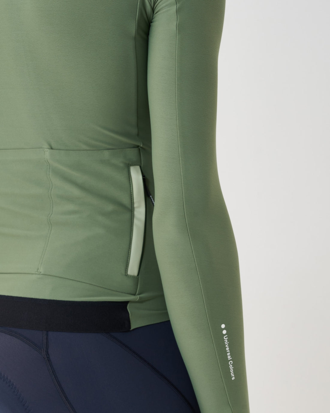 Universal Colours Mens Mono Long Sleeve Jersey Radtrikot langarm Verdant Ash