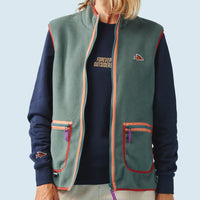 Café du Cycliste Cyrielle Unisex Fleece Gilet Emerald Green