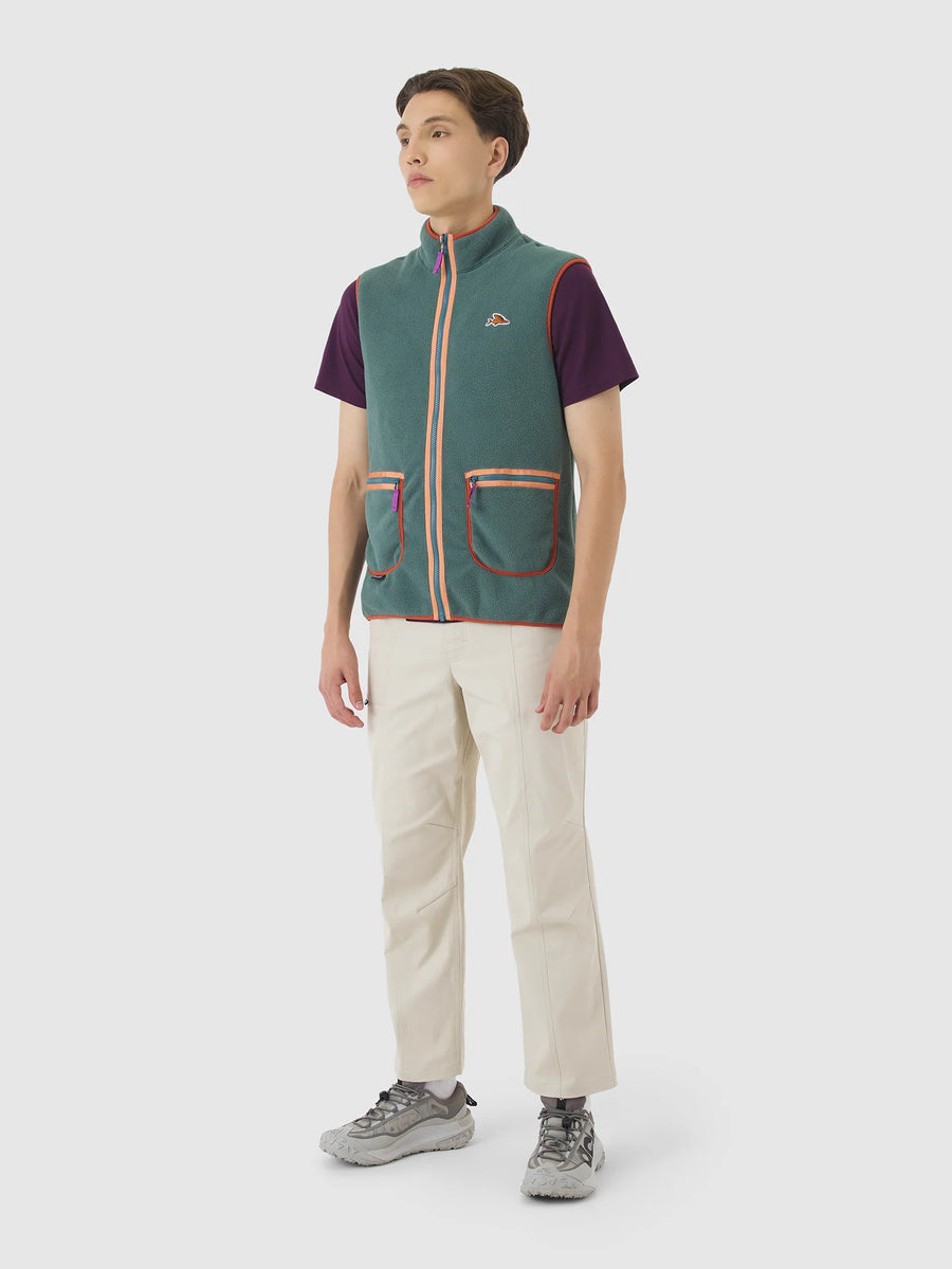 Café du Cycliste Cyrielle Unisex Fleece Gilet Emerald Green