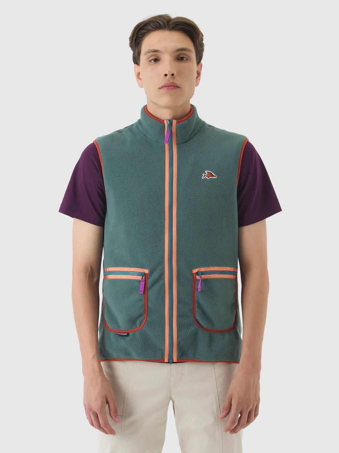 Café du Cycliste Cyrielle Unisex Fleece Gilet Emerald Green