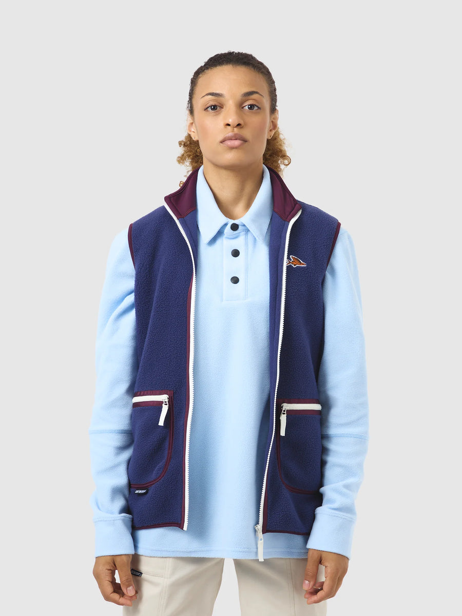 Café du Cycliste Cyrielle Unisex Fleece Gilet Navy