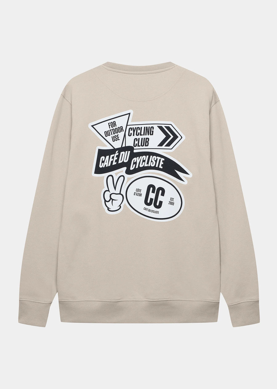 Café du Cycliste Marlene Unisex Cotton Sweatshirt Pearl Grey