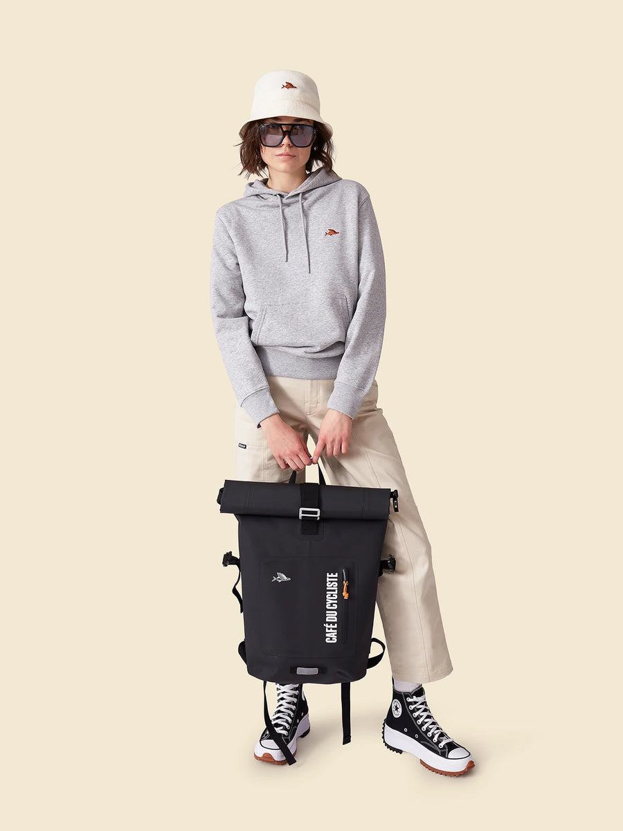 Café du Cycliste Rolande Unisex Cotton Hoodie Baumwoll-Hoodie Grey Melange