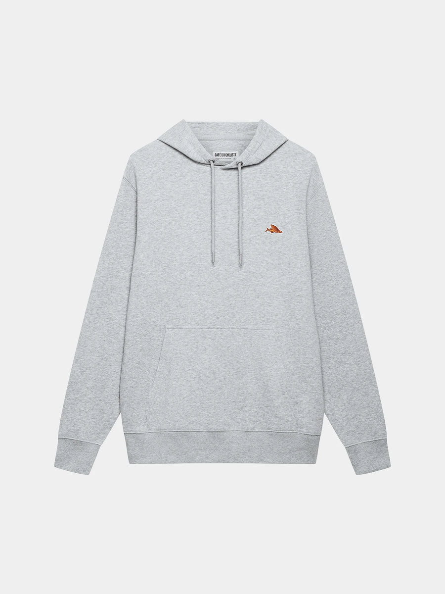 Café du Cycliste Rolande Unisex Cotton Hoodie Baumwoll-Hoodie Grey Melange