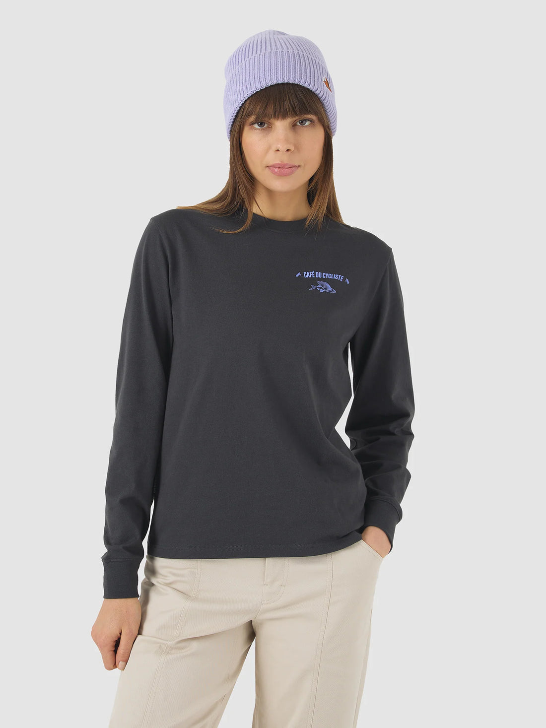 Café du Cycliste Unisex Unisex Maria Cotton T-Shirt Anthracite