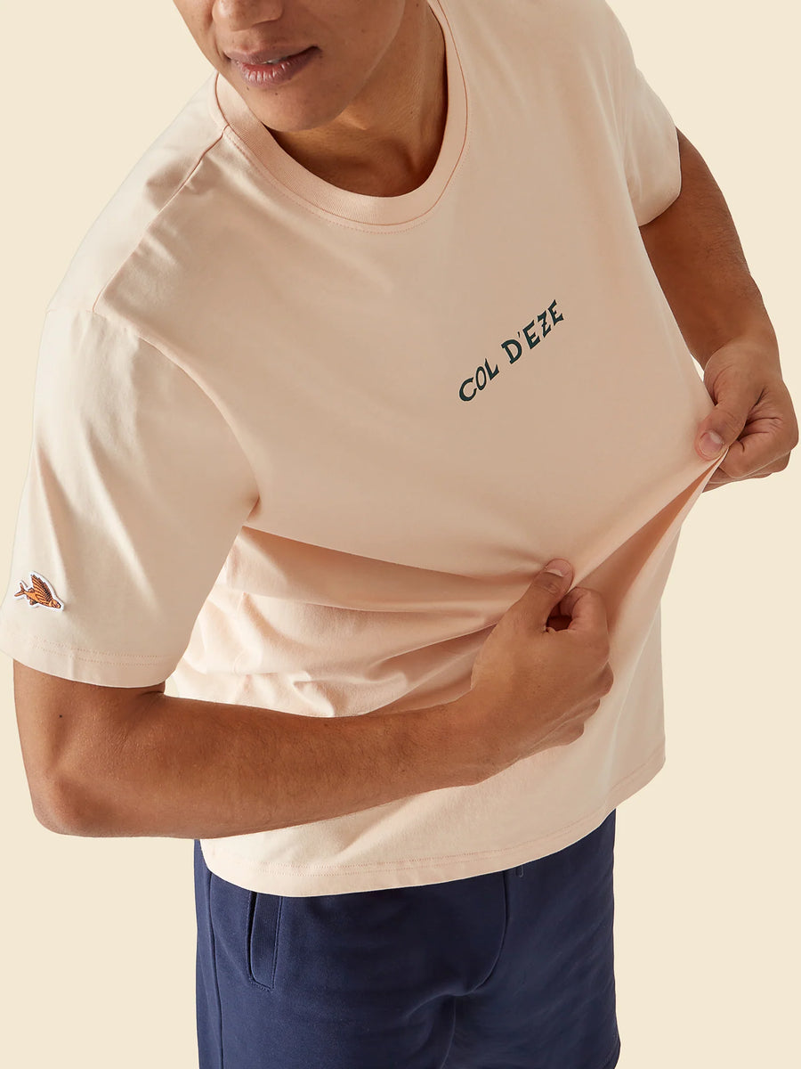 Café du Cycliste Unisex Cotton T-Shirt Col Eze Sand