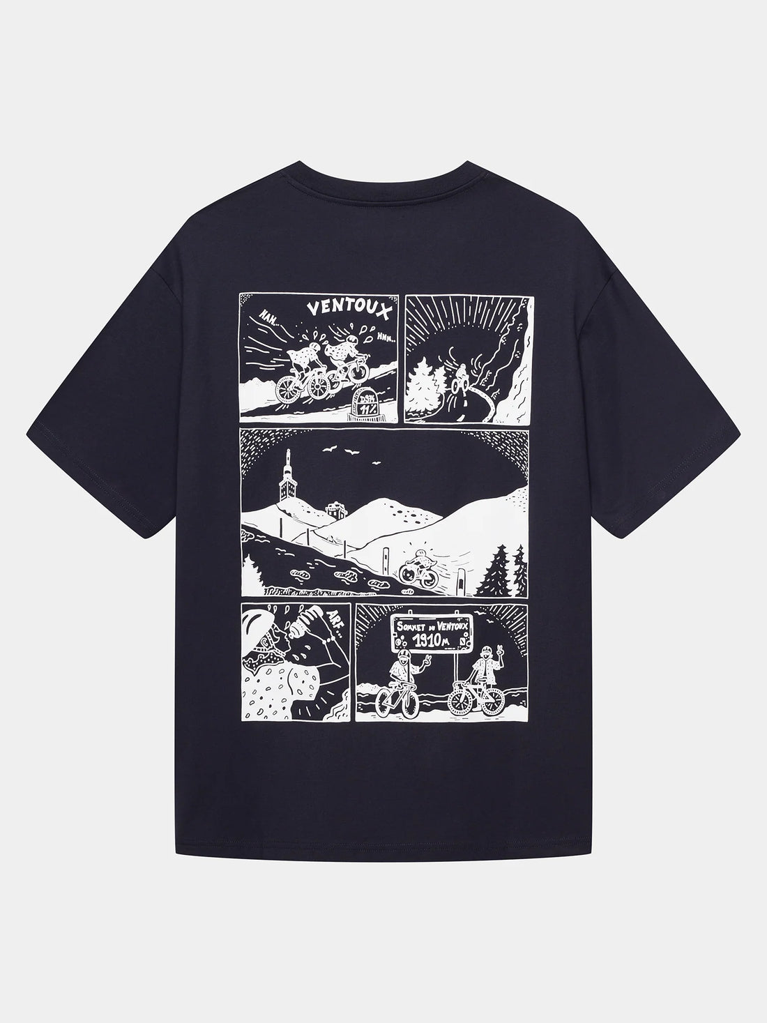 Café du Cycliste Unisex Cotton T-Shirt Col Ventoux Navy