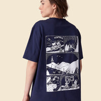 Café du Cycliste Unisex Cotton T-Shirt Col Ventoux Navy