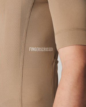Fingercrossed Road Jersey Super Light Plus Men Radtrikot Sand