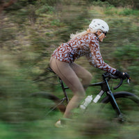 Café du Cycliste Solange Women's Fleece Cycling Jersey Long Sleeve Radtrikot langarm Carob / Verbena