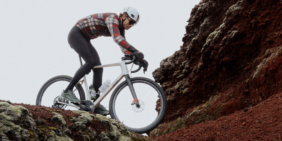 Café du Cycliste Solange Men's Fleece Cycling Jersey Long Sleeve Radtrikot langarm Anthracite / Clay