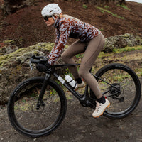 Café du Cycliste Solange Women's Fleece Cycling Jersey Long Sleeve Radtrikot langarm Carob / Verbena