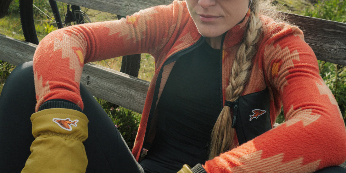 Café du Cycliste Solange Women's Fleece Cycling Jersey Long Sleeve Radtrikot langarm Clay / Sandstone