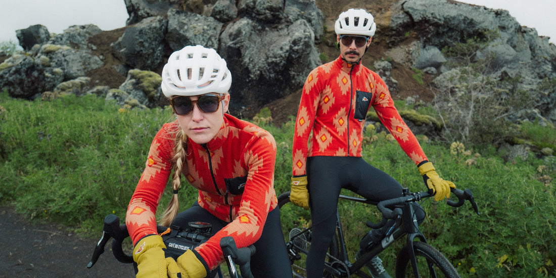 Café du Cycliste Solange Men's Fleece Cycling Jersey Long Sleeve Radtrikot langarm Clay / Sandstone