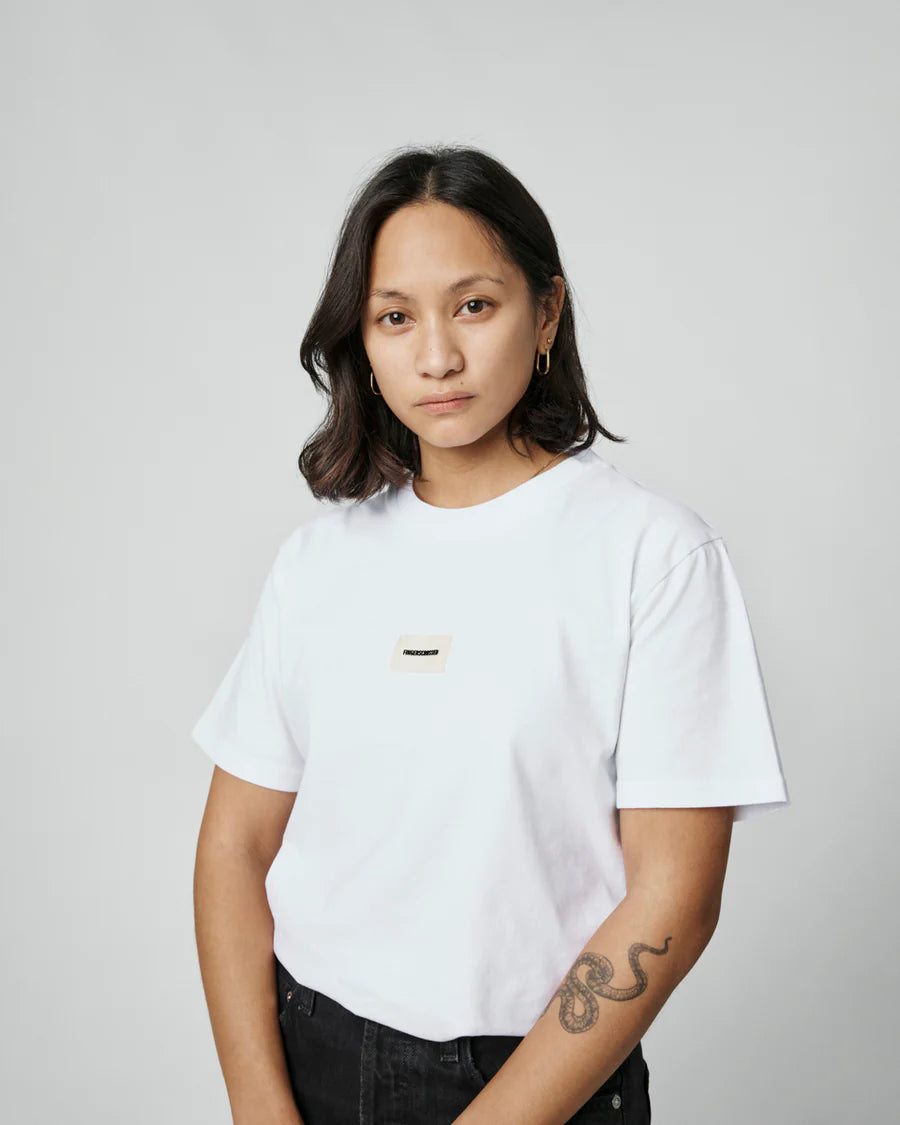 Fingerscrossed Tee Classic Logo Unisex T-Shirt White