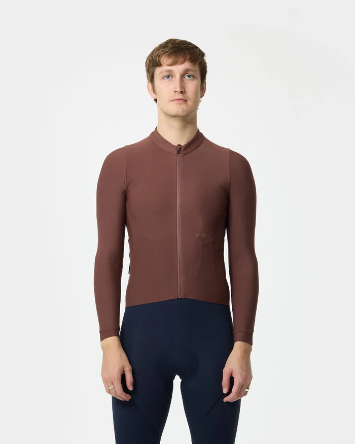 Universal Colours Mens Mono Long Sleeve Jersey Radtrikot langarm Fred Brown