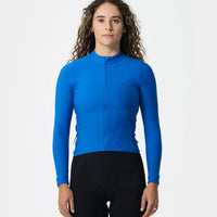 Universal Colours Womens Mono Long Sleeve Jersey Radtrikot langarm Electric Blue