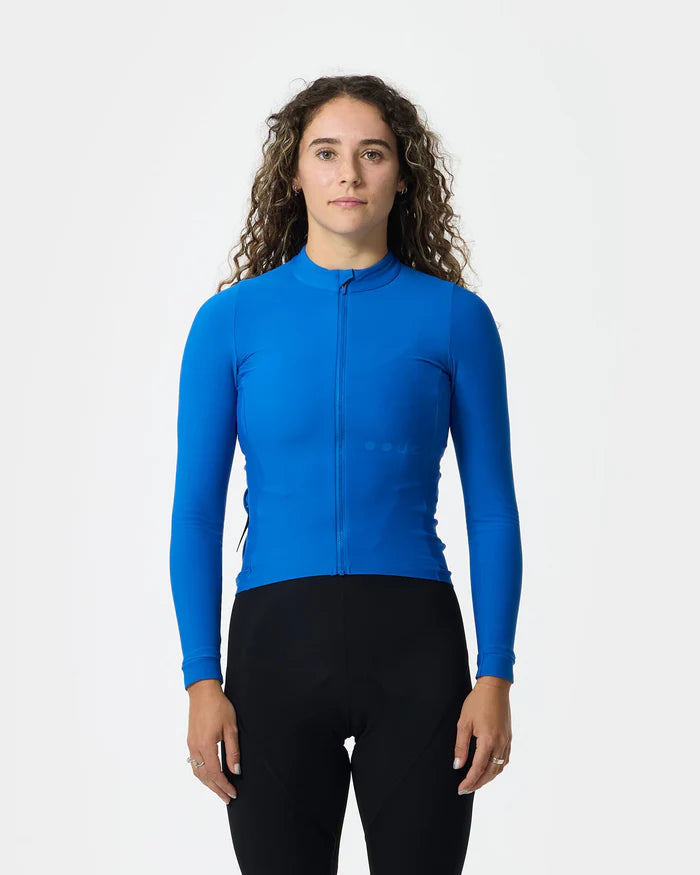 Universal Colours Womens Mono Long Sleeve Jersey Radtrikot langarm Electric Blue