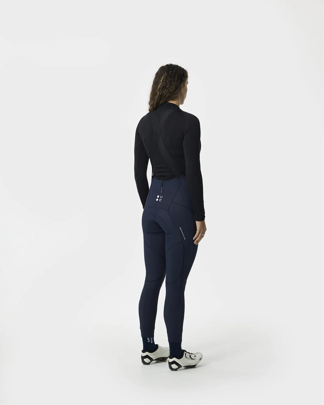 Pantaloni da ciclismo invernali Universal Colors Mono Bib Tight da donna blu navy