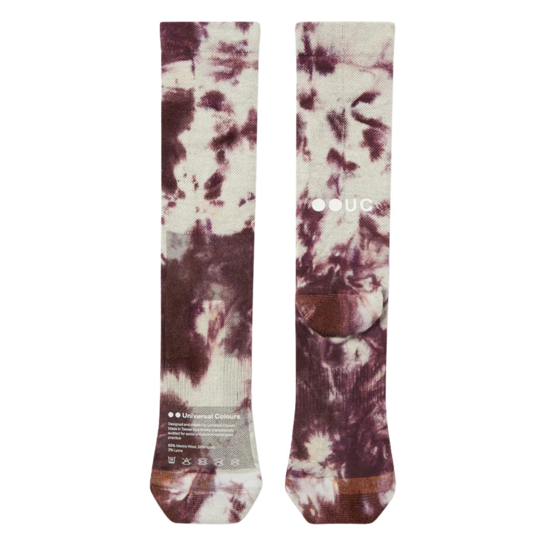 Universal Colors Spectrum Tie Dye Merino Chaussettes Mars Rouge