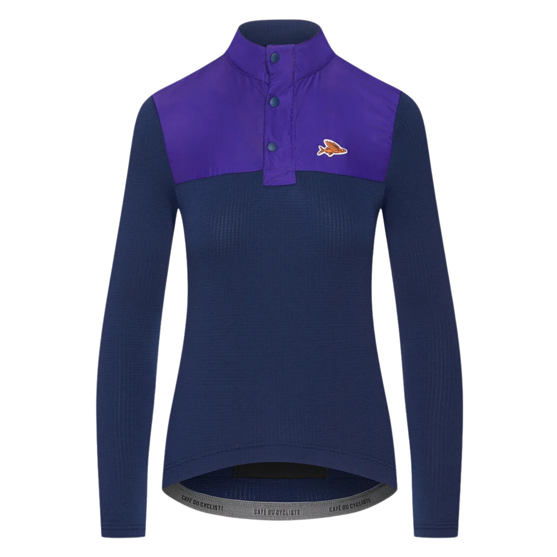 Café du Cycliste Faustine Women's Air Channel Jersey Long Sleeve Radtrikot langarm Amethyst/Navy