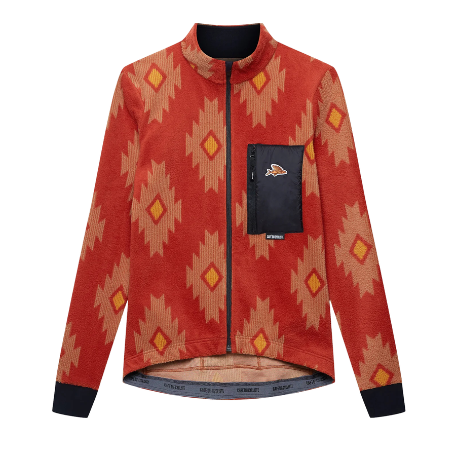 Café du Cycliste Solange Women's Fleece Cycling Jersey Long Sleeve Radtrikot langarm Clay / Sandstone