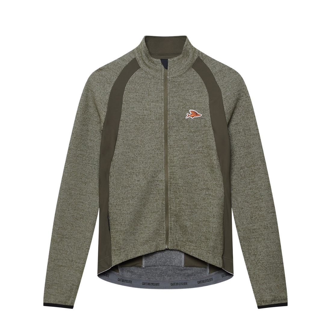 Café du Cycliste Marguerite Women's Long Sleeve Merino Cycling Jersey Radtrikot Lichen Green