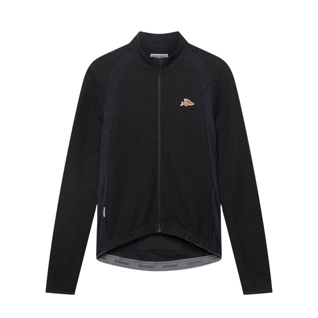 Café du Cycliste Marguerite Men's Long Sleeve Merino Cycling Jersey Radtrikot langarm Black