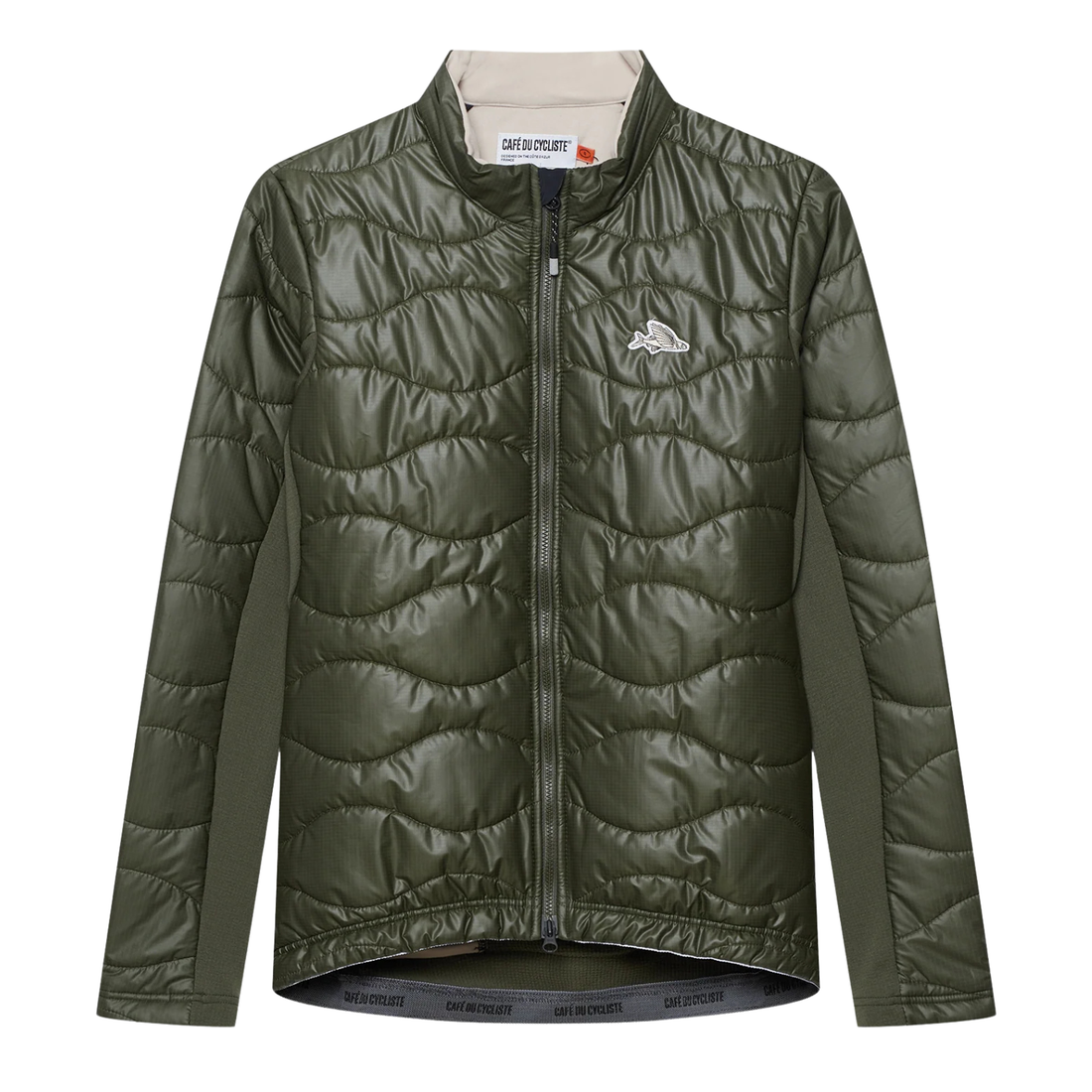 Café du Cycliste Albertine V2 Women's Thermal Cycling Jacked Winter Fahrradjacke Khaki