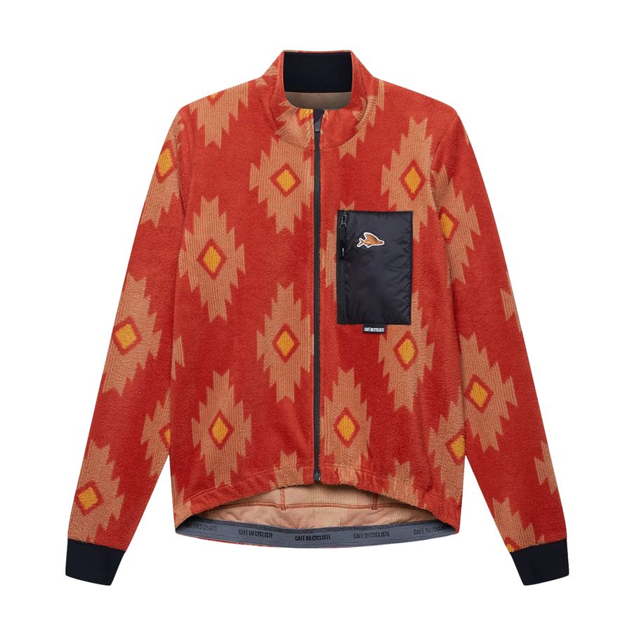 Café du Cycliste Solange Men's Fleece Cycling Jersey Long Sleeve Radtrikot langarm Clay / Sandstone