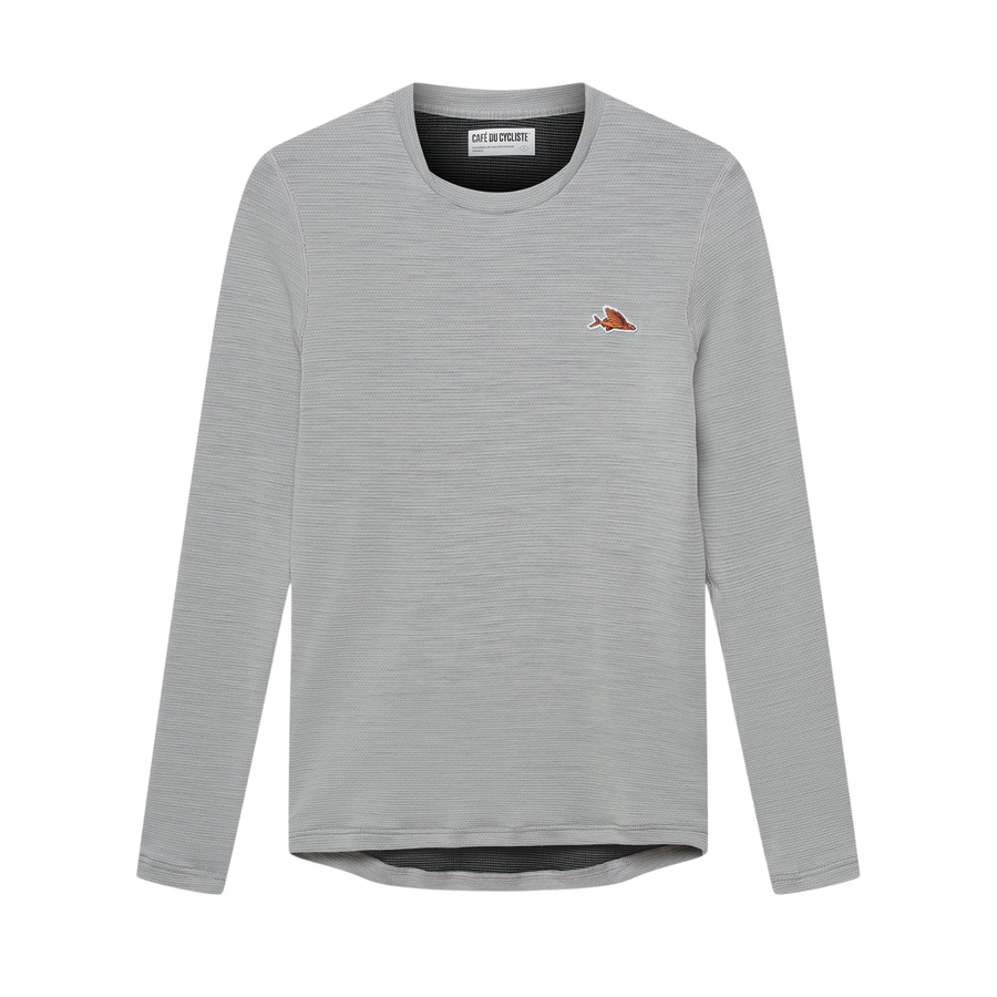 Café du Cycliste Judith Men's Merino Base Layer Radunterhemd langarm Mountain Fog