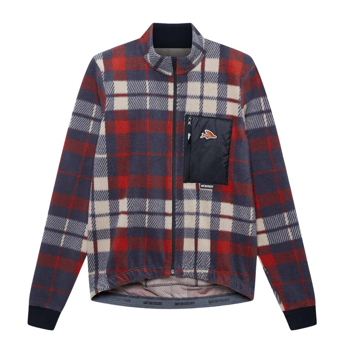 Café du Cycliste Solange Men's Fleece Cycling Jersey Long Sleeve Radtrikot langarm Anthracite / Clay