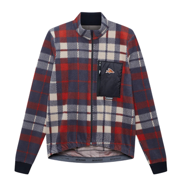 Café du Cycliste Solange Men's Fleece Cycling Jersey Long Sleeve Radtrikot langarm Anthracite / Clay