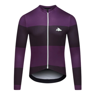 Café du Cycliste Costance Men's Long Sleeve Cycling Jersey Radtrikot Black/Quetsche