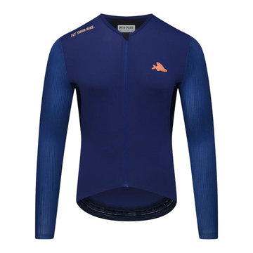 Café du Cycliste Roxane Men's Superlight Long Sleeve Cycling Jersey Radtrikot Navy