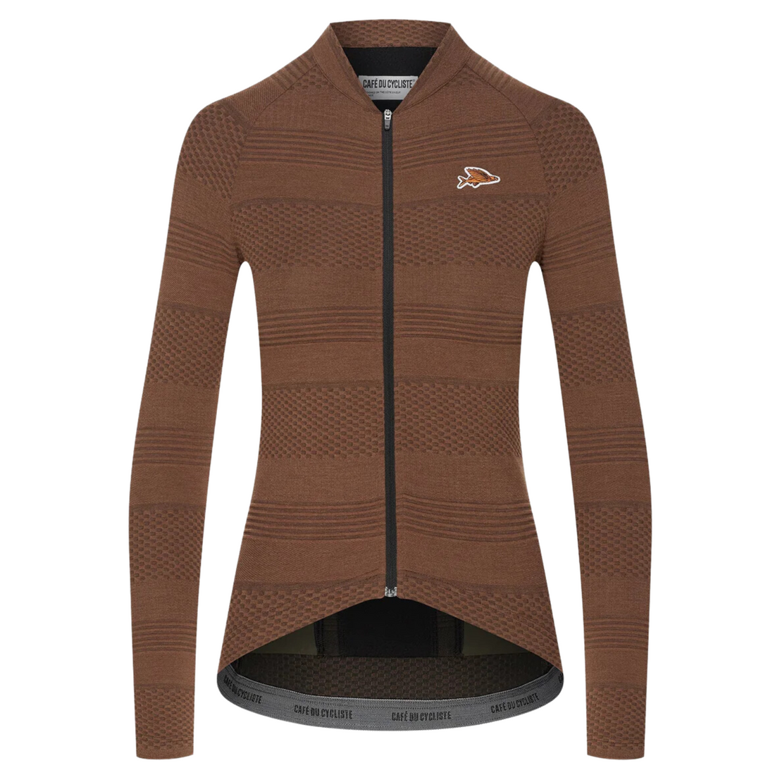 Café du Cycliste Corinne Women's Long Sleeve Three Season Textured Cycling Jersey Radtrikot Cashew