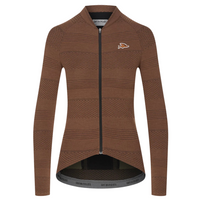 Café du Cycliste Corinne Women's Long Sleeve Three Season Textured Cycling Jersey Radtrikot Cashew