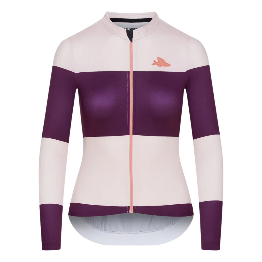 Café du Cycliste Costance Women's Long Sleeve Cycling Jersey Radtrikot Rosa/Quetsche