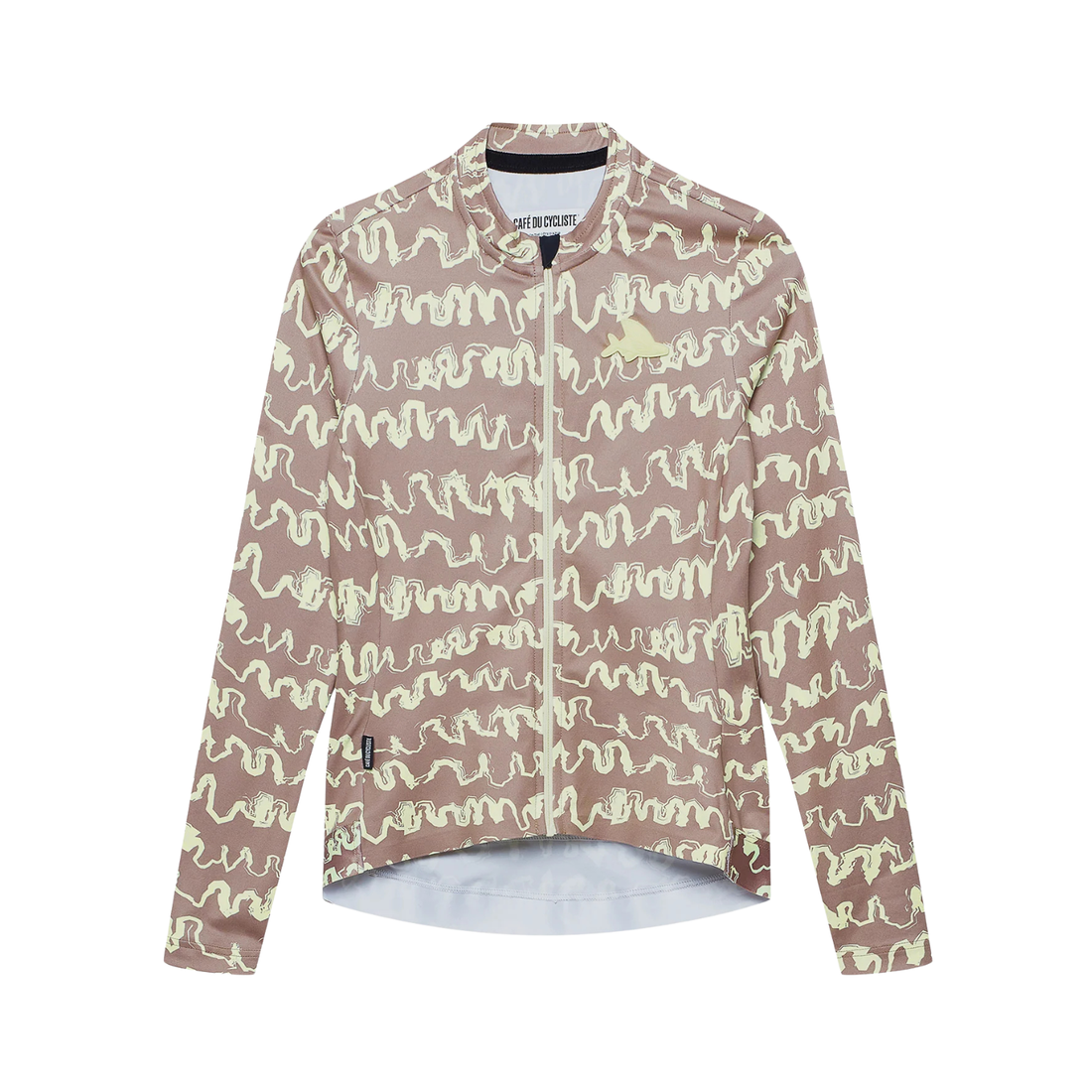 Café du Cycliste Constance Women's Midweight Jersey Radtrikot langarm Oyster Grey / Naples Yellow