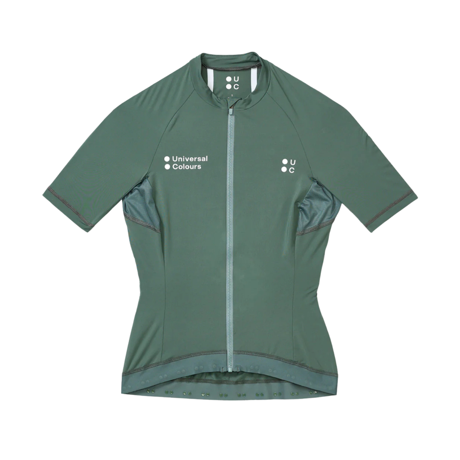 Universal Colours Mono Women's Short Sleeve Jersey Radtrikot Green Daze