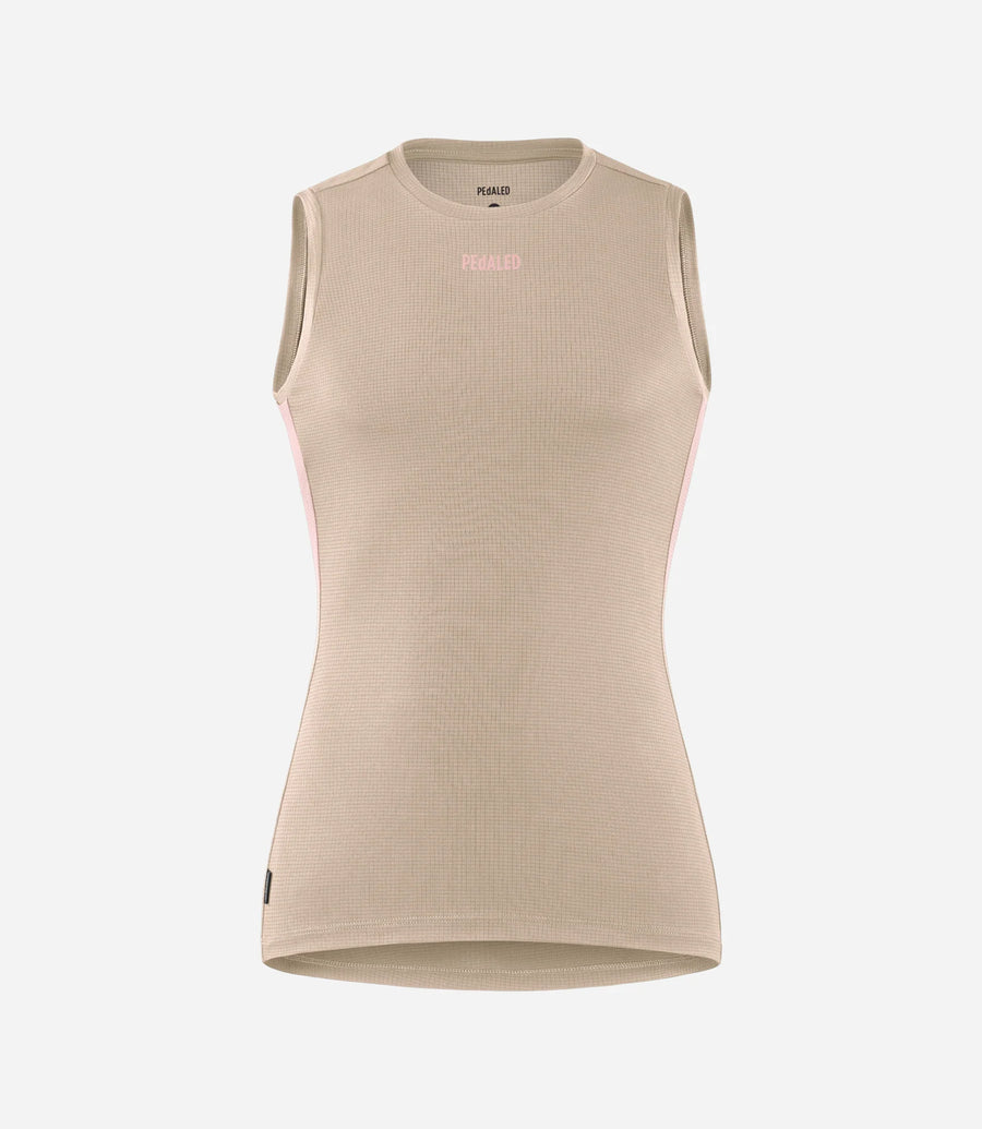 Pedaled Odyssey Power Dry® Women's Base Layer Sleeveless Radunterhemd ärmellos Beige