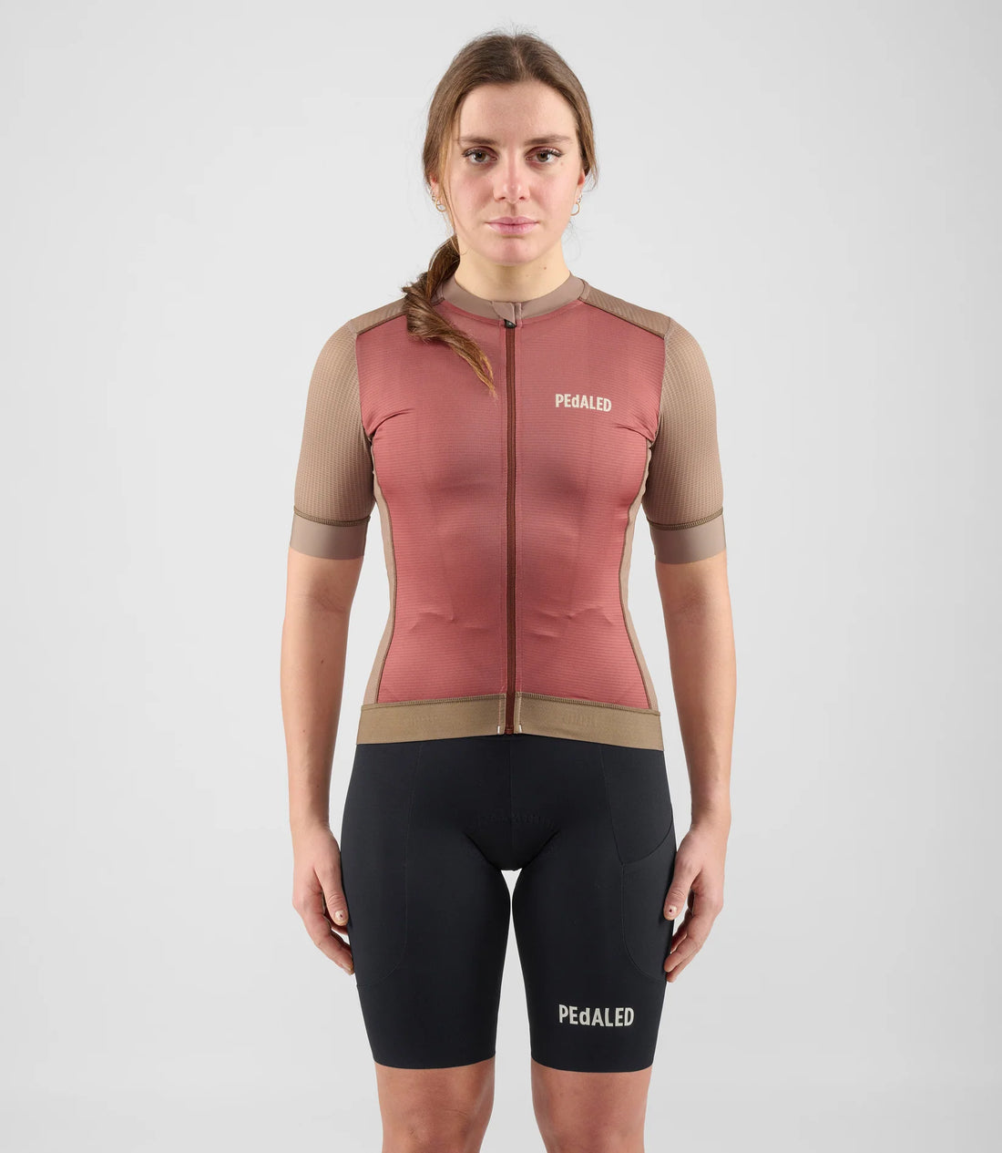 Pedaled Element Women's Jersey Radtrikot Brown