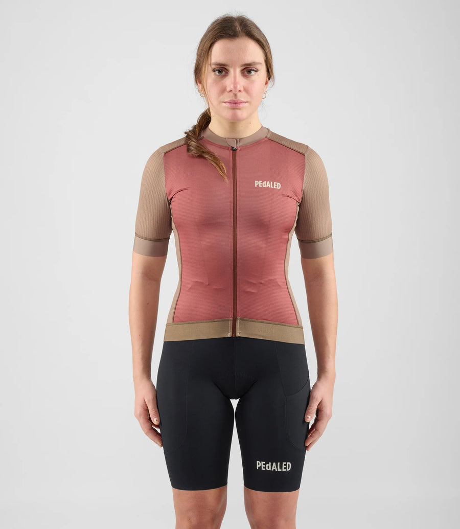 Pedaled Element Women's Jersey Radtrikot Brown