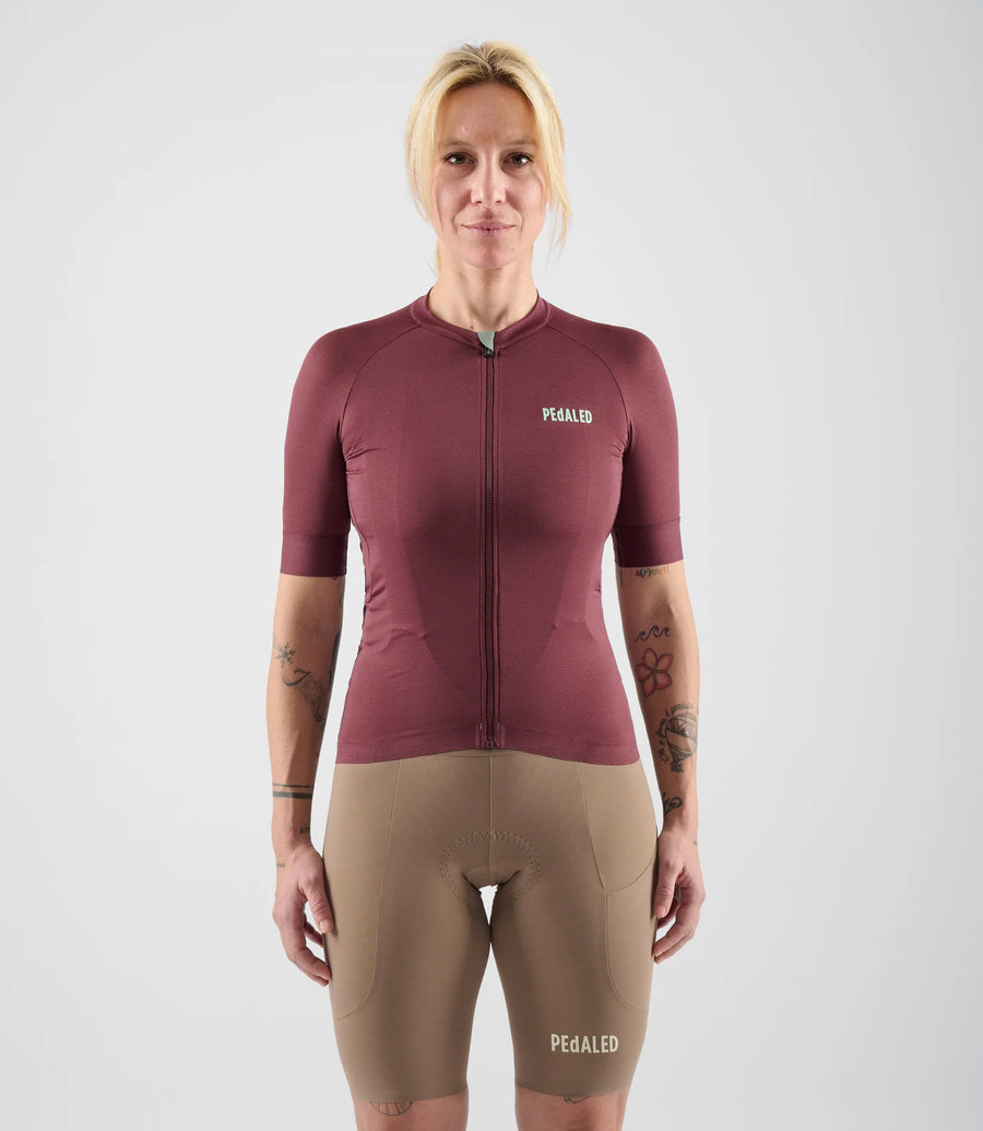Pedaled Element Lightweight Women's Jersey Radtrikot Burgundy