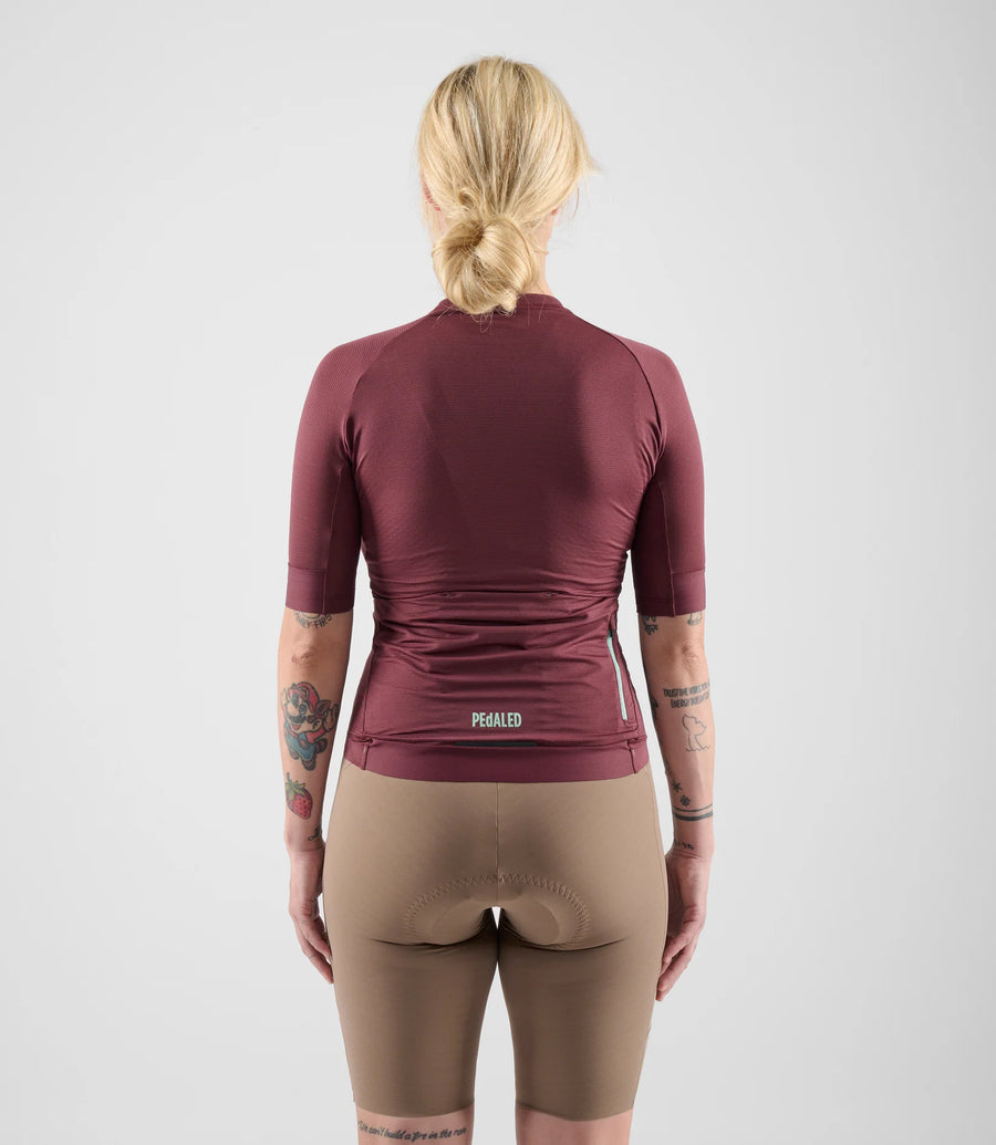 Pedaled Element Lightweight Women's Jersey Radtrikot Burgundy