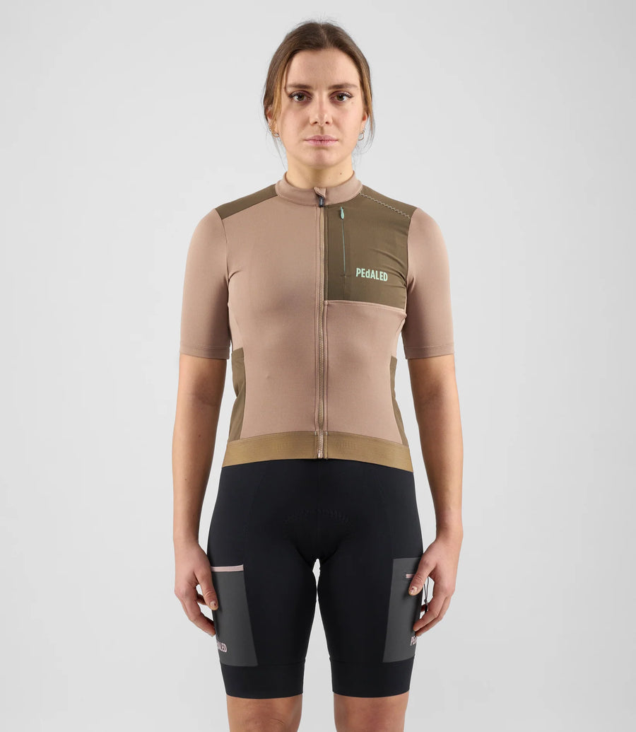 Pedaled Odyssey Merino Women's Jersey Radtrikot Brown