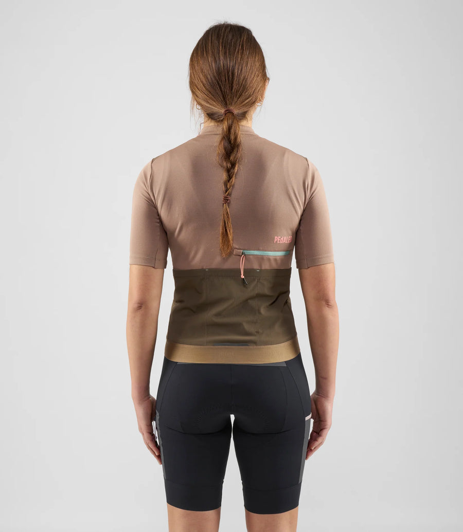 Pedaled Odyssey Merino Women's Jersey Radtrikot Brown