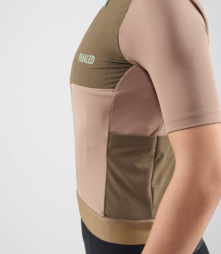 Pedaled Odyssey Merino Women's Jersey Radtrikot Brown